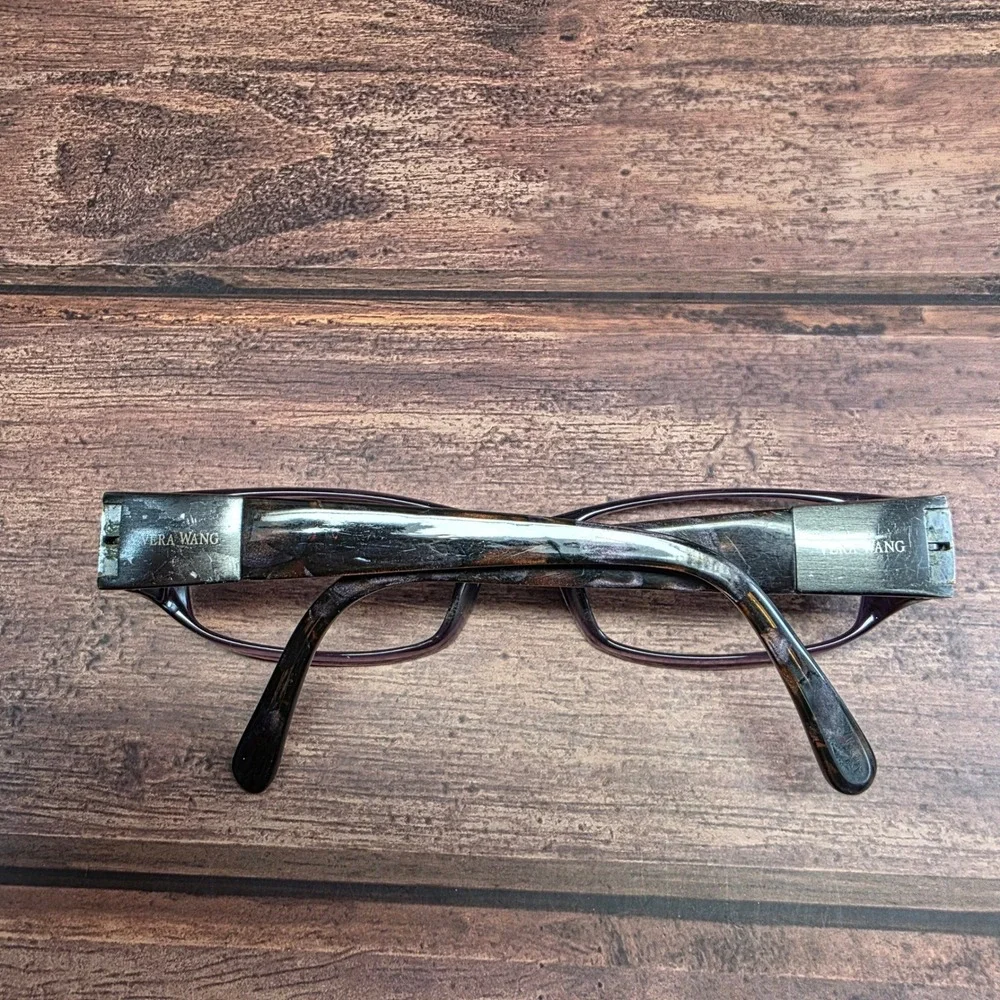 Vera Wang V042 Purple Marble Rectangle Eyeglasses 51-17-135 AY